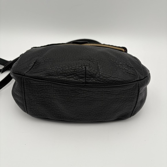 Elliot Lucca Black Leather Woven Crossbody Magnetic Close Zipped Pocket - Picture 7 of 9